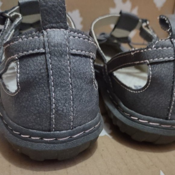 JBU by Jambu Juliet Flats Leather Dove Gray Adjustable Oxford Shoe 6 Like New - Picture 7 of 11